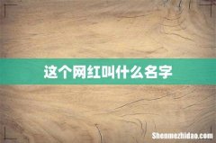 这个网红叫什么名字
