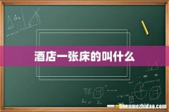 酒店一张床的叫什么