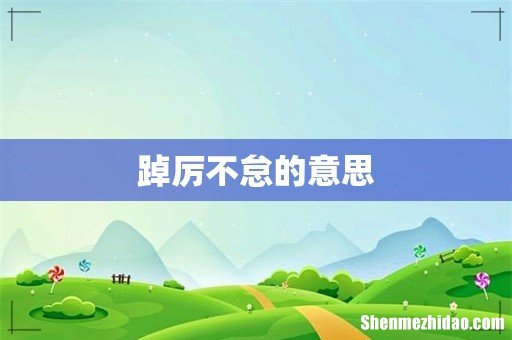 踔厉不怠的意思