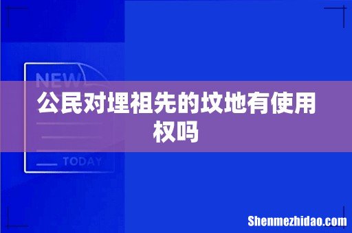 公民对埋祖先的坟地有使用权吗