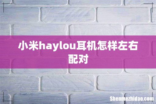 小米haylou耳机怎样左右配对