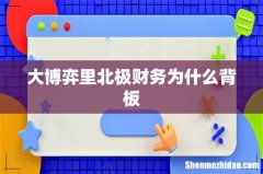 大博弈里北极财务为什么背板