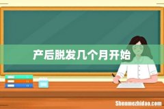 产后脱发几个月开始