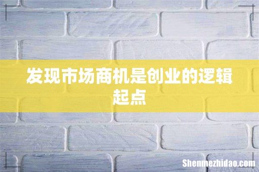 发现市场商机是创业的逻辑起点