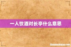 一人饮酒对长亭什么意思