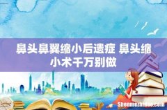 鼻头鼻翼缩小后遗症 鼻头缩小术千万别做