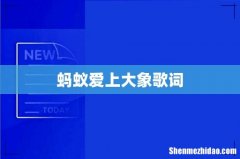 蚂蚁爱上大象歌词