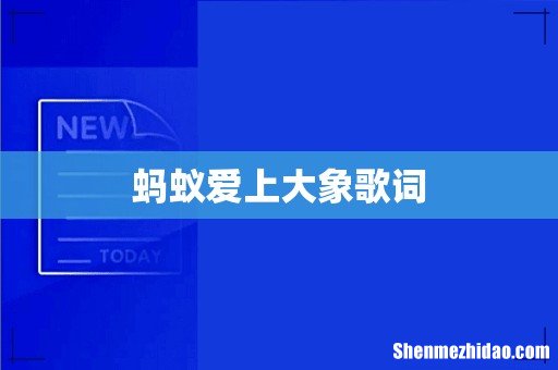 蚂蚁爱上大象歌词