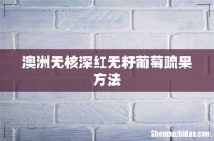 澳洲无核深红无籽葡萄疏果方法