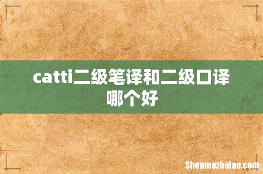 catti二级笔译和二级口译哪个好