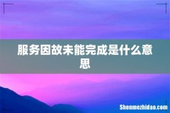 服务因故未能完成是什么意思