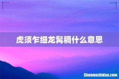 虎须乍细龙髯稠什么意思