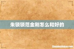 朱锁锁范金刚怎么和好的