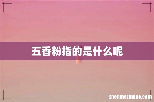 五香粉指的是什么呢