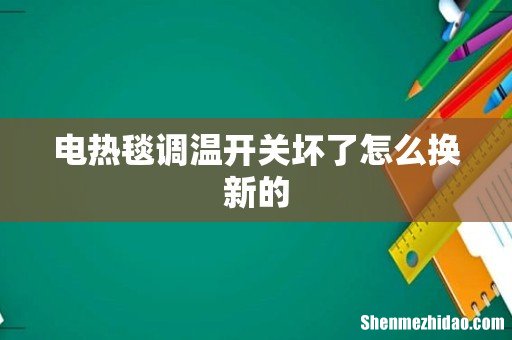 电热毯调温开关坏了怎么换新的