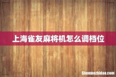 上海雀友麻将机怎么调档位