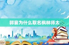 郭襄为什么取名枫林师太