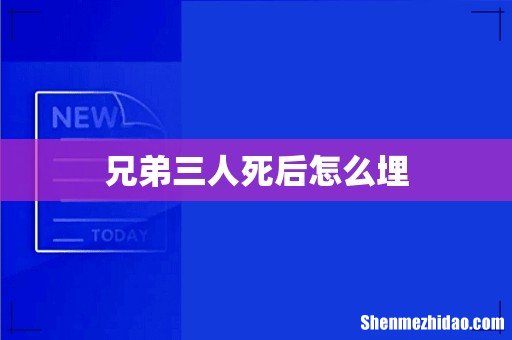 兄弟三人死后怎么埋