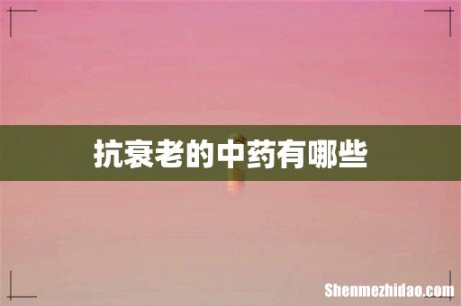 抗衰老的中药有哪些