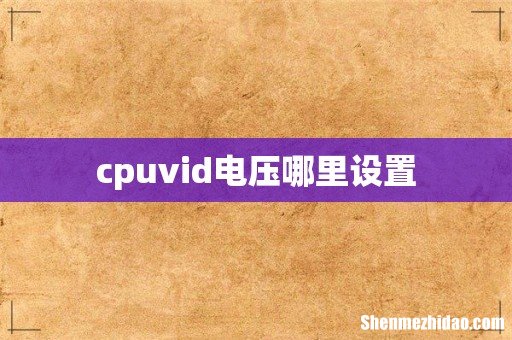 cpuvid电压哪里设置