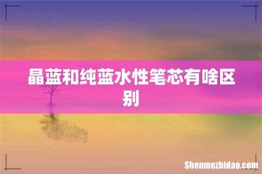 晶蓝和纯蓝水性笔芯有啥区别