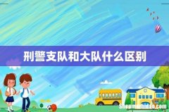 刑警支队和大队什么区别