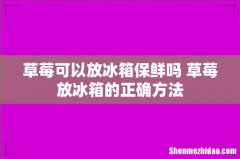 草莓可以放冰箱保鲜吗 草莓放冰箱的正确方法
