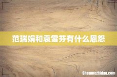 范瑞娟和袁雪芬有什么恩怨