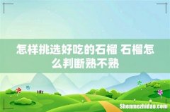 怎样挑选好吃的石榴 石榴怎么判断熟不熟