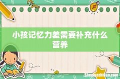小孩记忆力差需要补充什么营养