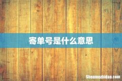 寄单号是什么意思