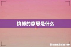 拚搏的意思是什么
