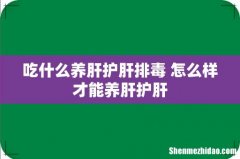 吃什么养肝护肝排毒 怎么样才能养肝护肝