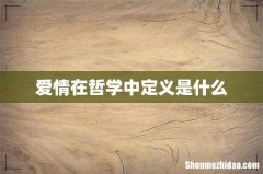 爱情在哲学中定义是什么