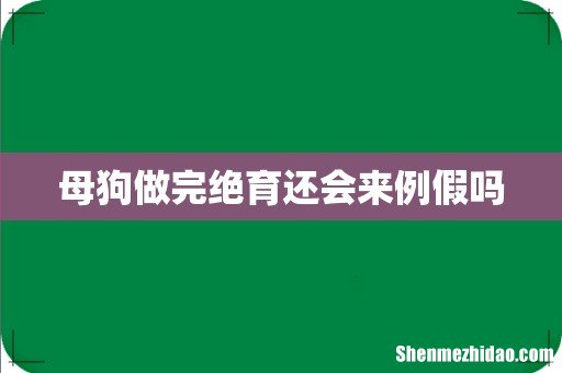 母狗做完绝育还会来例假吗