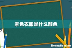 素色衣服是什么颜色