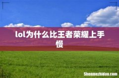 lol为什么比王者荣耀上手慢