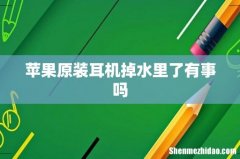 苹果原装耳机掉水里了有事吗