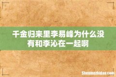 千金归来里李易峰为什么没有和李沁在一起啊