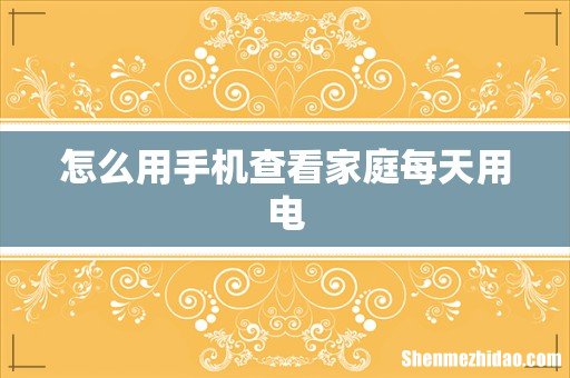 怎么用手机查看家庭每天用电