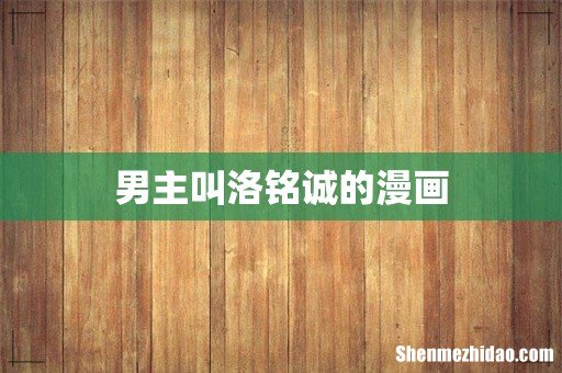 男主叫洛铭诚的漫画