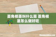 菱角根茎叫什么菜 菱角根茎怎么做好吃