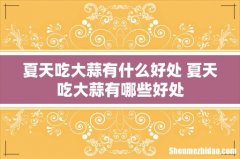 夏天吃大蒜有什么好处 夏天吃大蒜有哪些好处