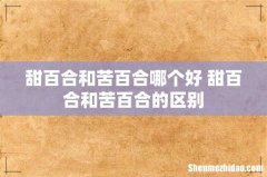 甜百合和苦百合哪个好 甜百合和苦百合的区别