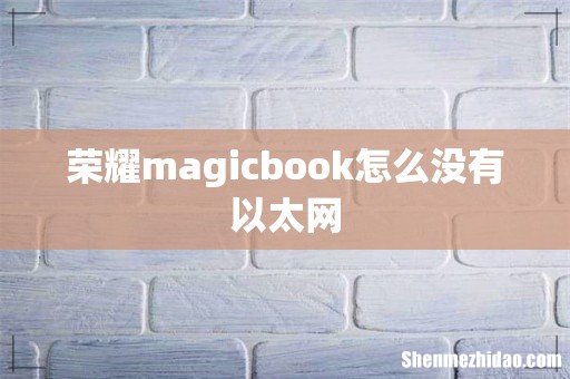 荣耀magicbook怎么没有以太网