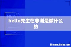 hello先生在非洲是做什么的