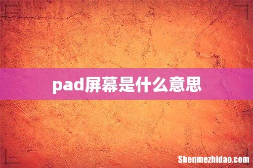 pad屏幕是什么意思