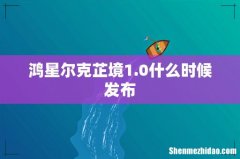 鸿星尔克芷境1.0什么时候发布