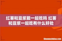 红薯和豆浆能一起吃吗 红薯和豆浆一起吃有什么好处