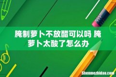 腌制萝卜不放醋可以吗 腌萝卜太酸了怎么办